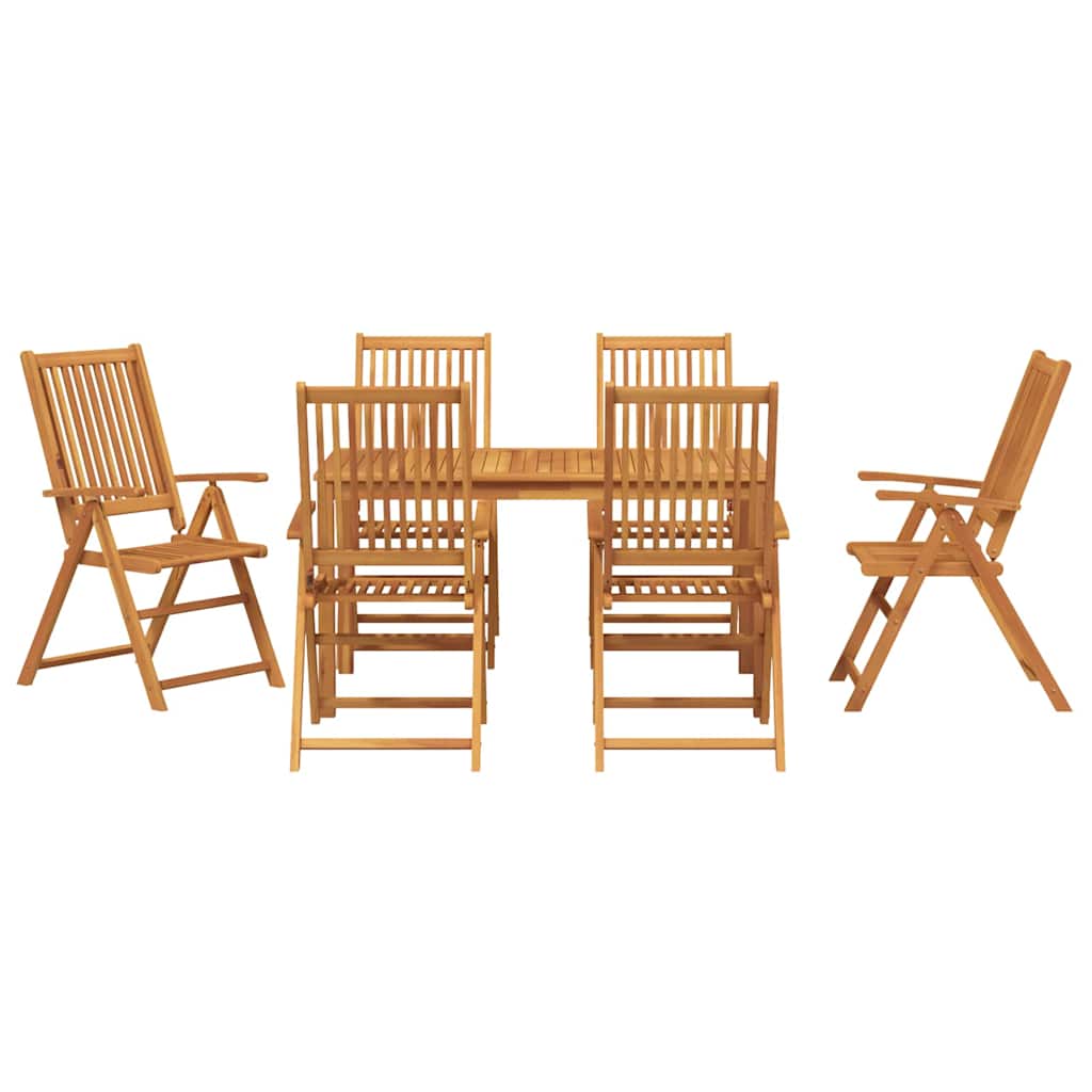Tuin eettafelset Opvouwbaar 7 pcs Bruin Massief Acaciahout is nu te koop bij PeponiXL, paradijselijk wonen!