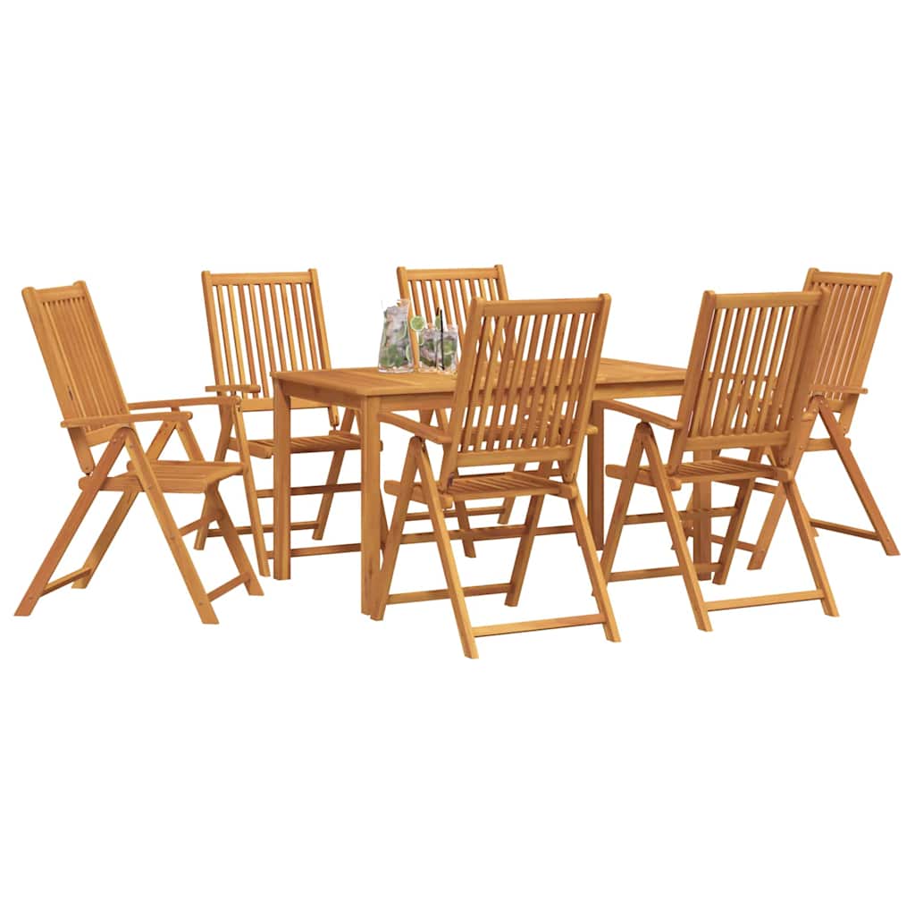 Tuin eettafelset Opvouwbaar 7 pcs Bruin Massief Acaciahout is nu te koop bij PeponiXL, paradijselijk wonen!