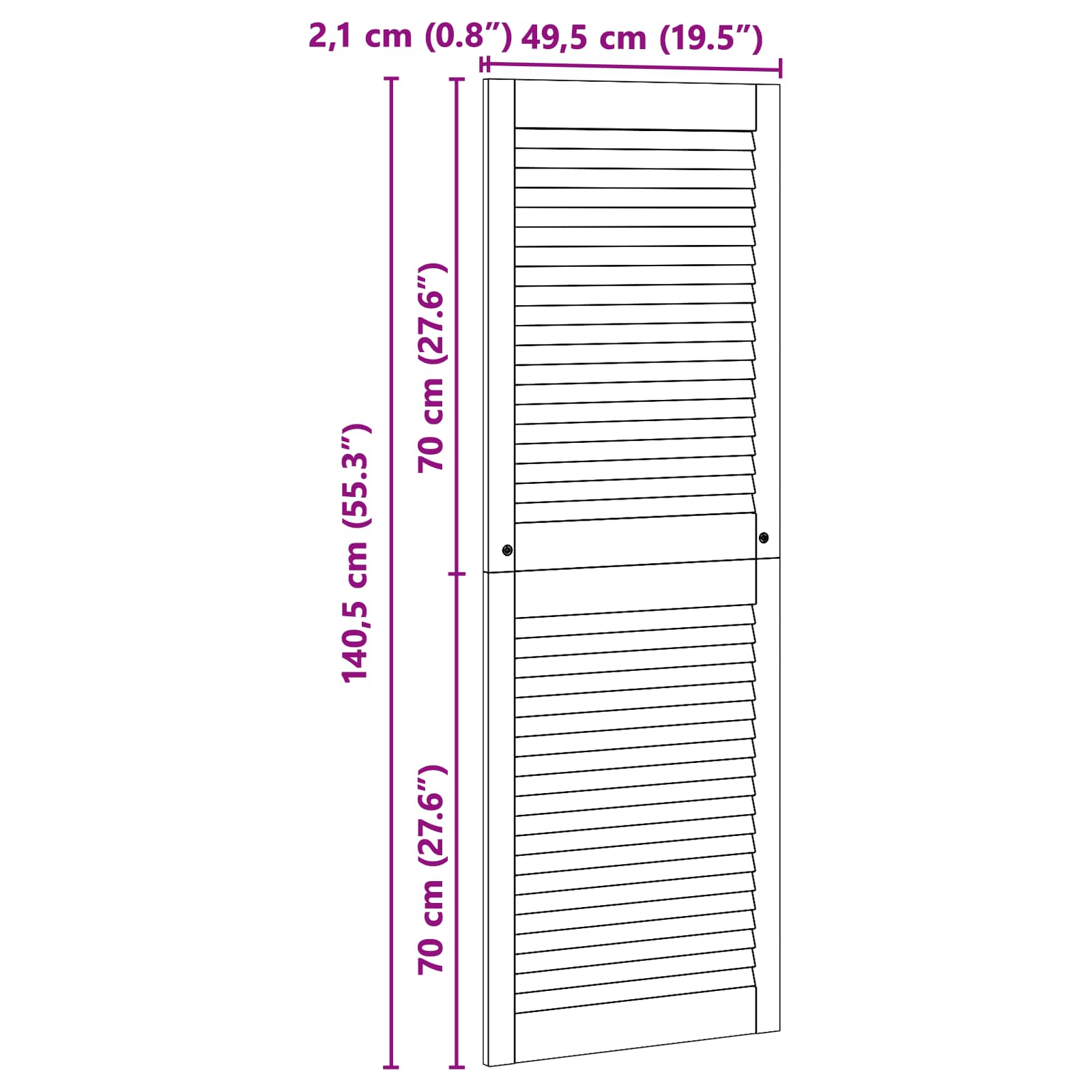 Kastdeur 2 pcs Naturel 49,5 x 2,1 x 140,5 cm Massief grenenhout is nu te koop bij PeponiXL, paradijselijk wonen!