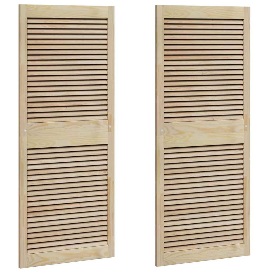 Kastdeur 2 pcs Naturel 140,5 x 2,1 x 59,5 cm Massief grenenhout is nu te koop bij PeponiXL, paradijselijk wonen!
