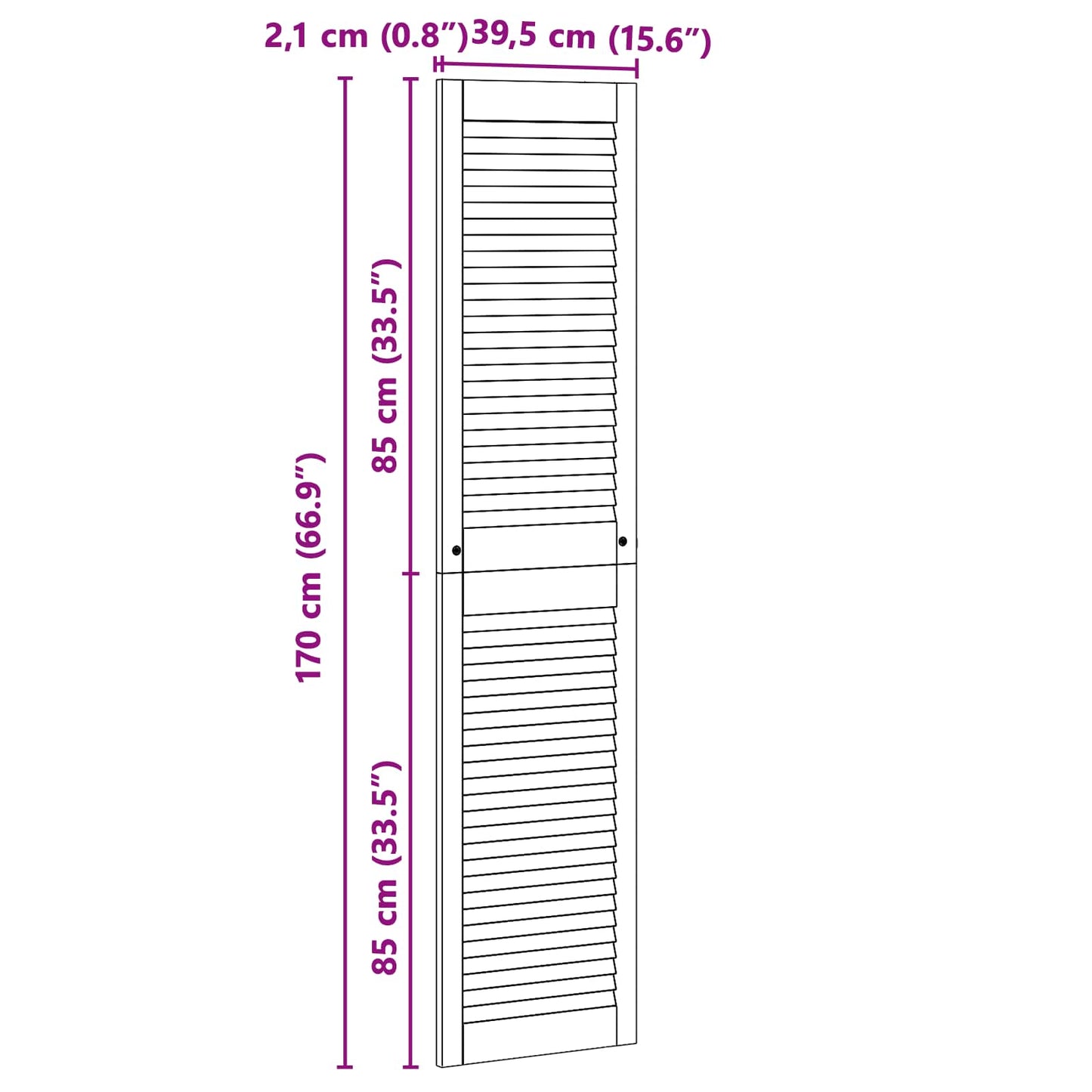 Kastdeur 2 pcs Naturel 170 x 2,1 x 39,5 cm Massief grenenhout is nu te koop bij PeponiXL, paradijselijk wonen!