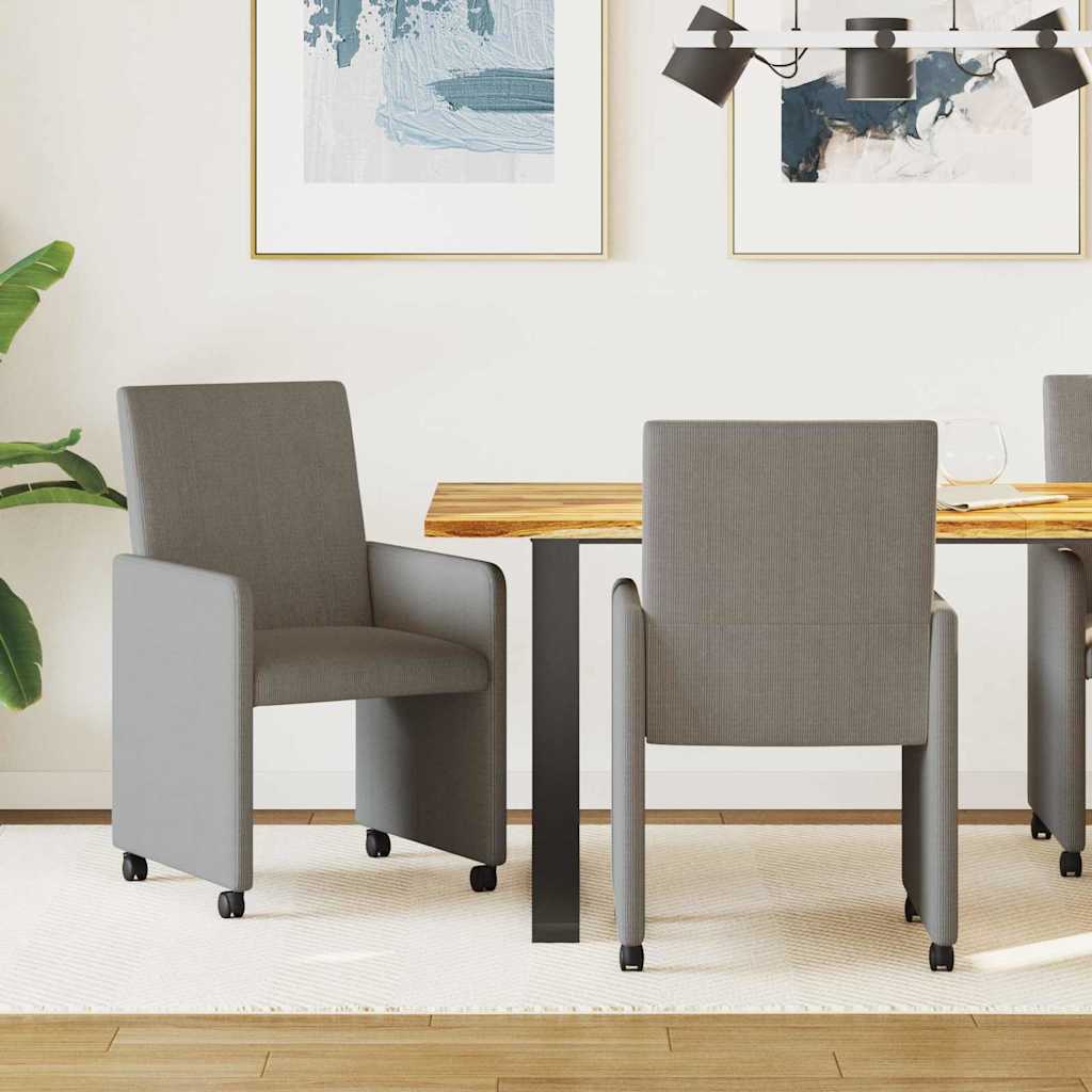 Eetkamerstoelen met Wieltjes 2 pcs Lichtgrijs 57 x 66 x 94 cm is nu te koop bij PeponiXL, paradijselijk wonen!