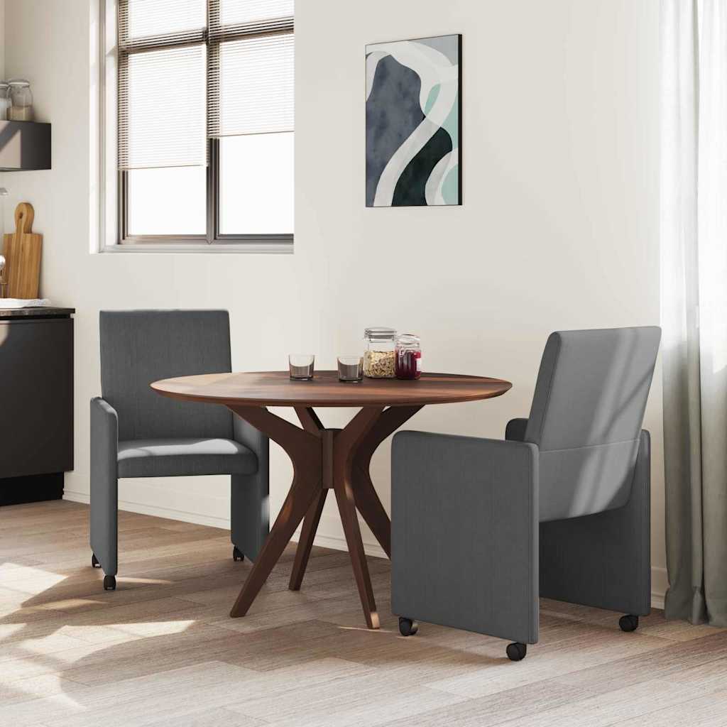 Eetkamerstoelen met Wieltjes 2 pcs Donkergrijs 57 x 66 x 94 cm is nu te koop bij PeponiXL, paradijselijk wonen!