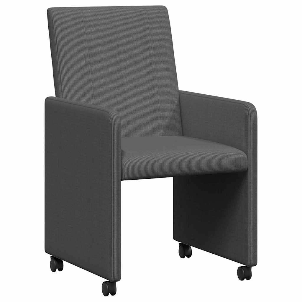 Eetkamerstoelen met Wieltjes 2 pcs Donkergrijs 57 x 66 x 94 cm is nu te koop bij PeponiXL, paradijselijk wonen!