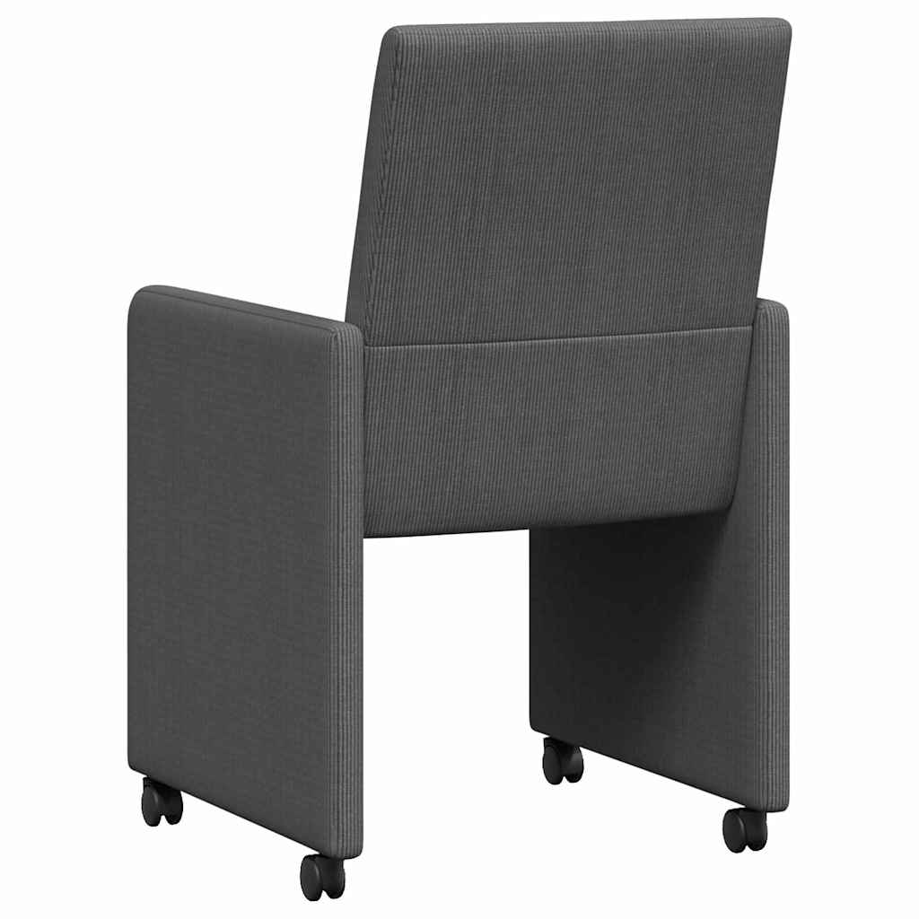 Eetkamerstoelen met Wieltjes 2 pcs Donkergrijs 57 x 66 x 94 cm is nu te koop bij PeponiXL, paradijselijk wonen!
