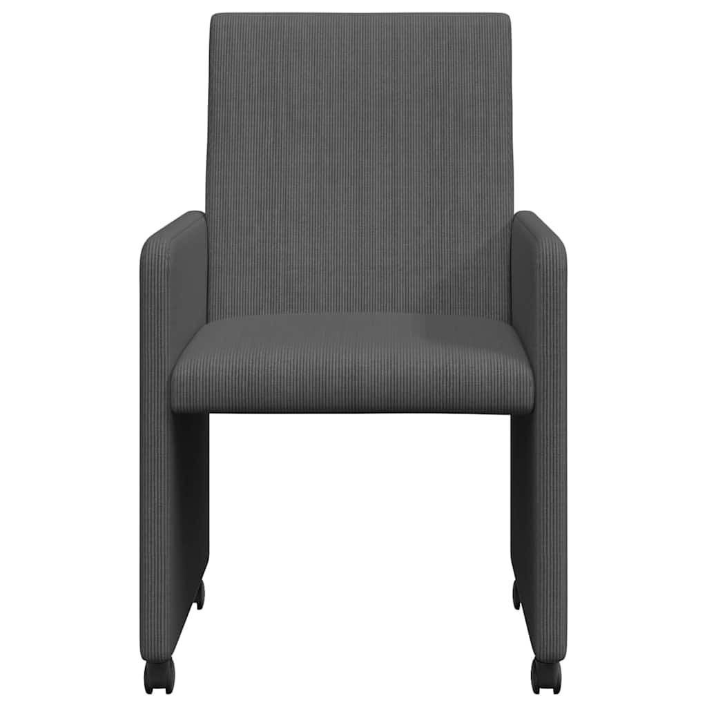 Eetkamerstoelen met Wieltjes 2 pcs Donkergrijs 57 x 66 x 94 cm is nu te koop bij PeponiXL, paradijselijk wonen!