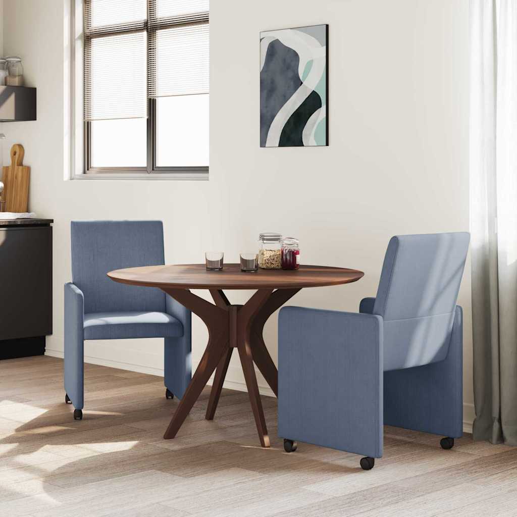 Eetkamerstoelen met Wieltjes 2 pcs Blauw 57 x 66 x 94 cm is nu te koop bij PeponiXL, paradijselijk wonen!