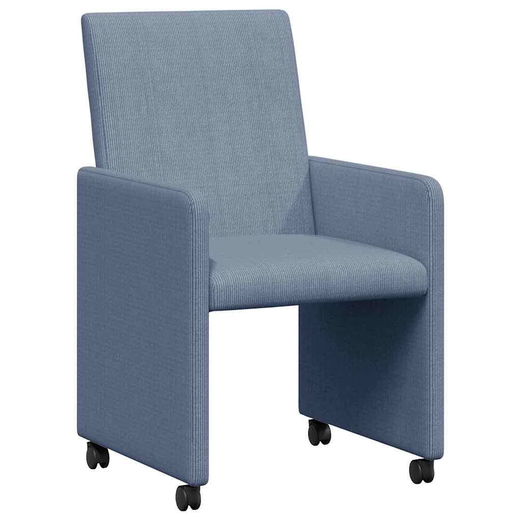 Eetkamerstoelen met Wieltjes 2 pcs Blauw 57 x 66 x 94 cm is nu te koop bij PeponiXL, paradijselijk wonen!