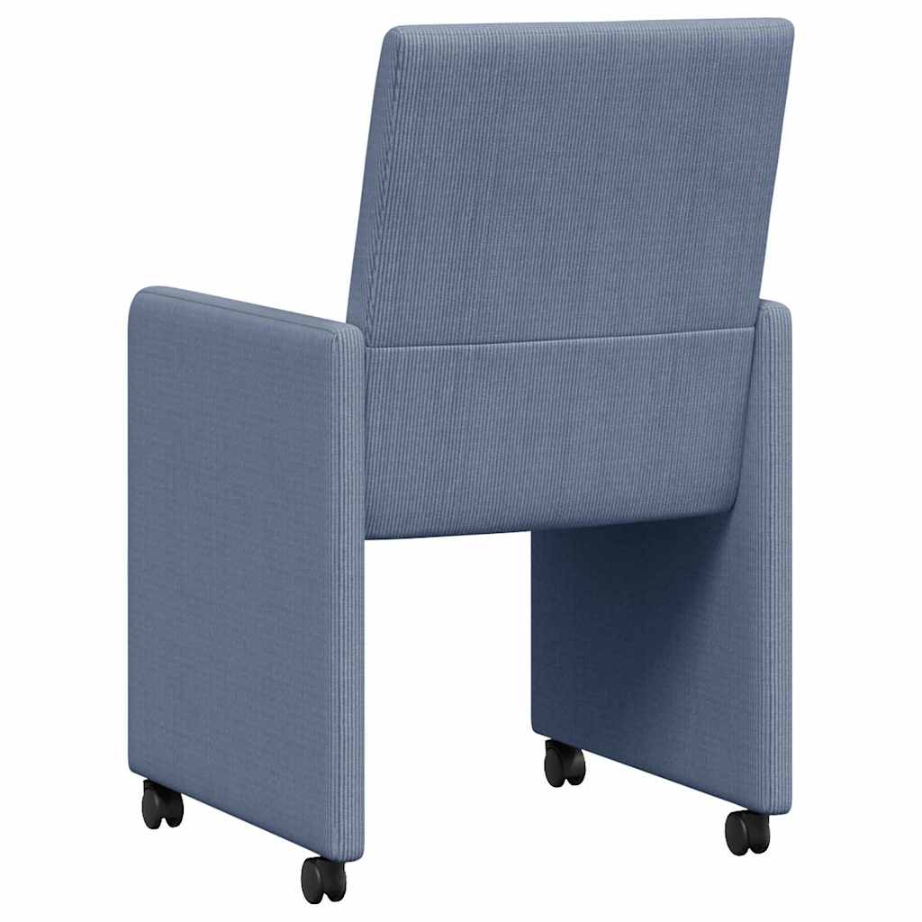 Eetkamerstoelen met Wieltjes 2 pcs Blauw 57 x 66 x 94 cm is nu te koop bij PeponiXL, paradijselijk wonen!