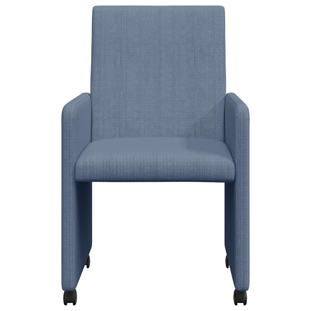 Eetkamerstoelen met Wieltjes 2 pcs Blauw 57 x 66 x 94 cm is nu te koop bij PeponiXL, paradijselijk wonen!