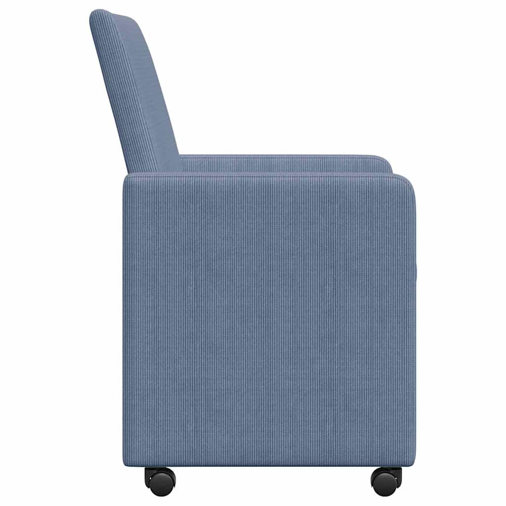 Eetkamerstoelen met Wieltjes 2 pcs Blauw 57 x 66 x 94 cm is nu te koop bij PeponiXL, paradijselijk wonen!