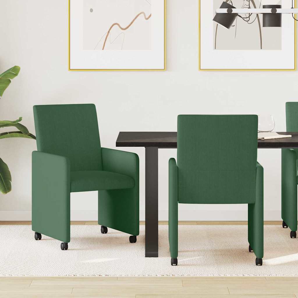 Eetkamerstoelen met Wieltjes 2 pcs Grijs groen 57 x 66 x 94 cm is nu te koop bij PeponiXL, paradijselijk wonen!