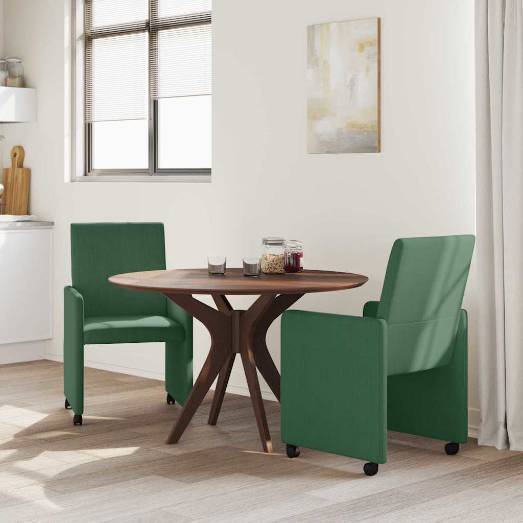Eetkamerstoelen met Wieltjes 2 pcs Grijs groen 57 x 66 x 94 cm is nu te koop bij PeponiXL, paradijselijk wonen!