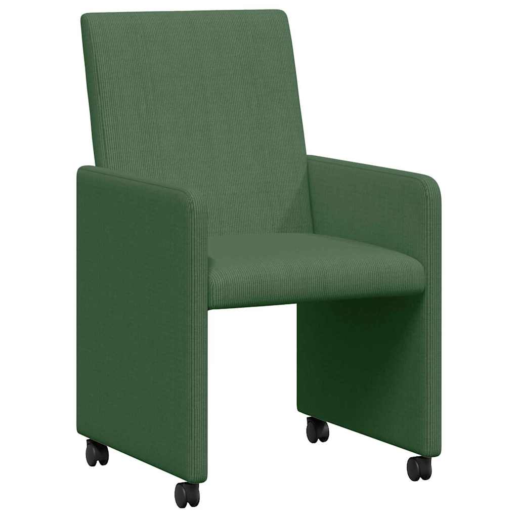 Eetkamerstoelen met Wieltjes 2 pcs Grijs groen 57 x 66 x 94 cm is nu te koop bij PeponiXL, paradijselijk wonen!
