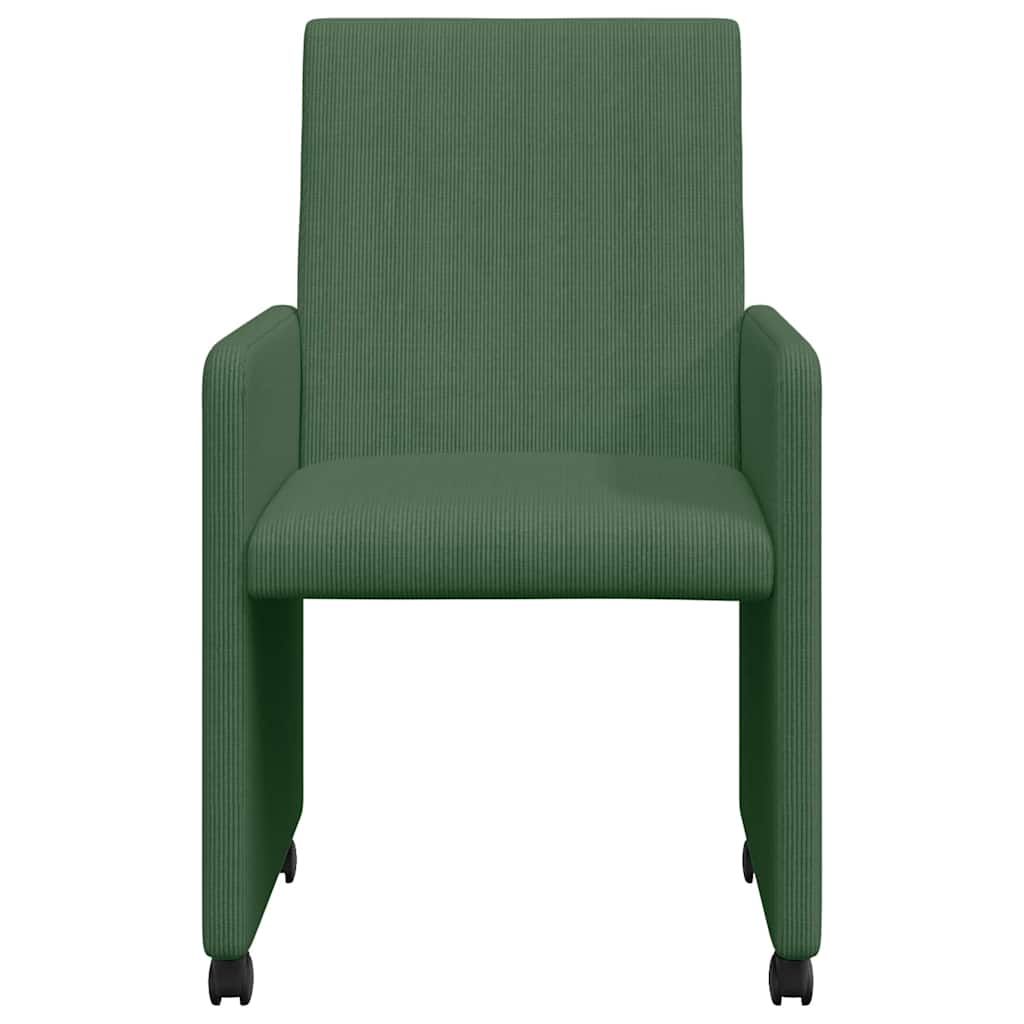Eetkamerstoelen met Wieltjes 2 pcs Grijs groen 57 x 66 x 94 cm is nu te koop bij PeponiXL, paradijselijk wonen!