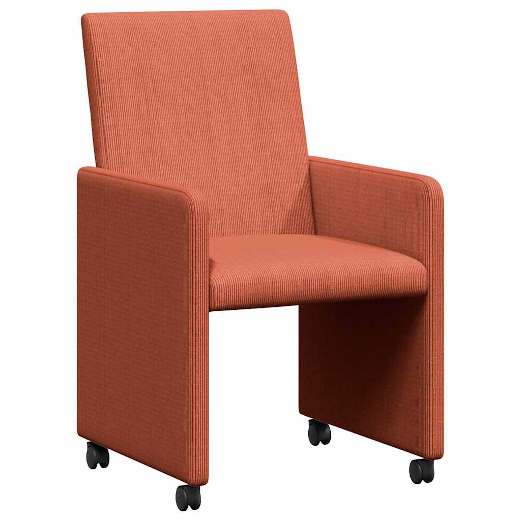 Eetkamerstoelen met Wieltjes 2 pcs Rood-oranje 57 x 66 x 94 cm is nu te koop bij PeponiXL, paradijselijk wonen!