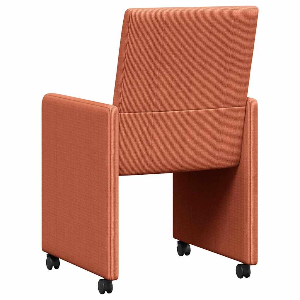 Eetkamerstoelen met Wieltjes 2 pcs Rood-oranje 57 x 66 x 94 cm is nu te koop bij PeponiXL, paradijselijk wonen!