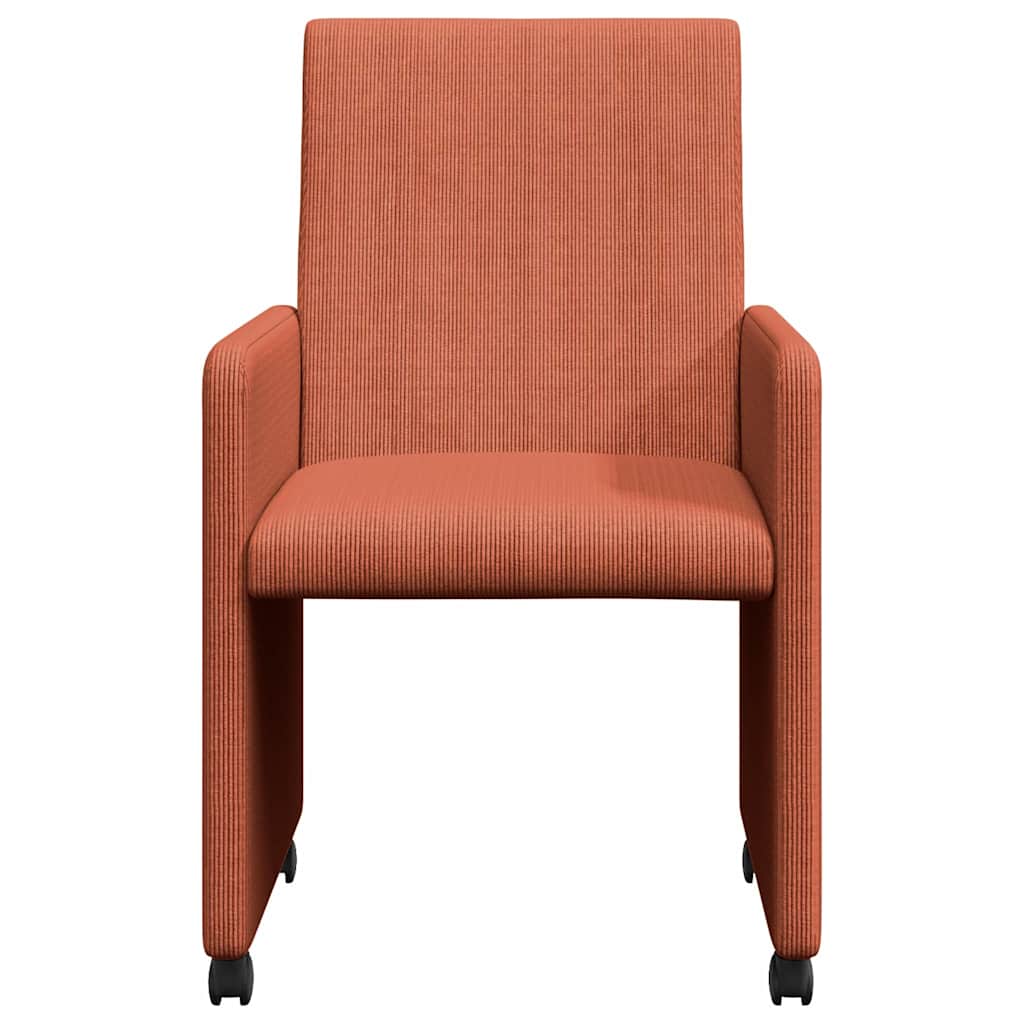 Eetkamerstoelen met Wieltjes 2 pcs Rood-oranje 57 x 66 x 94 cm is nu te koop bij PeponiXL, paradijselijk wonen!
