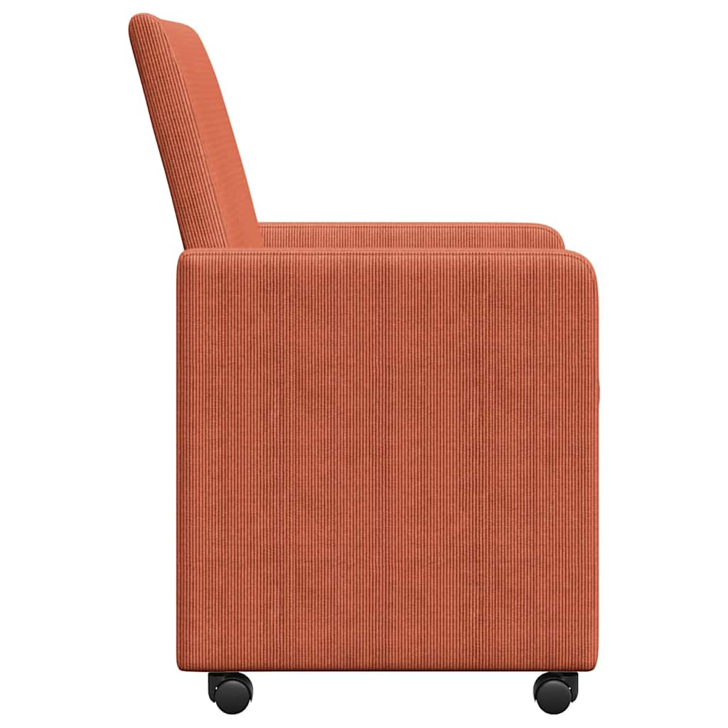 Eetkamerstoelen met Wieltjes 2 pcs Rood-oranje 57 x 66 x 94 cm is nu te koop bij PeponiXL, paradijselijk wonen!