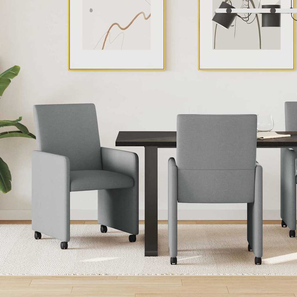 Eetkamerstoelen met Wieltjes 2 pcs Lichtgrijs 57 x 66 x 94 cm is nu te koop bij PeponiXL, paradijselijk wonen!