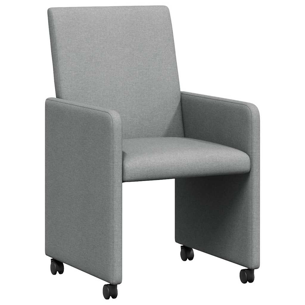 Eetkamerstoelen met Wieltjes 2 pcs Lichtgrijs 57 x 66 x 94 cm is nu te koop bij PeponiXL, paradijselijk wonen!