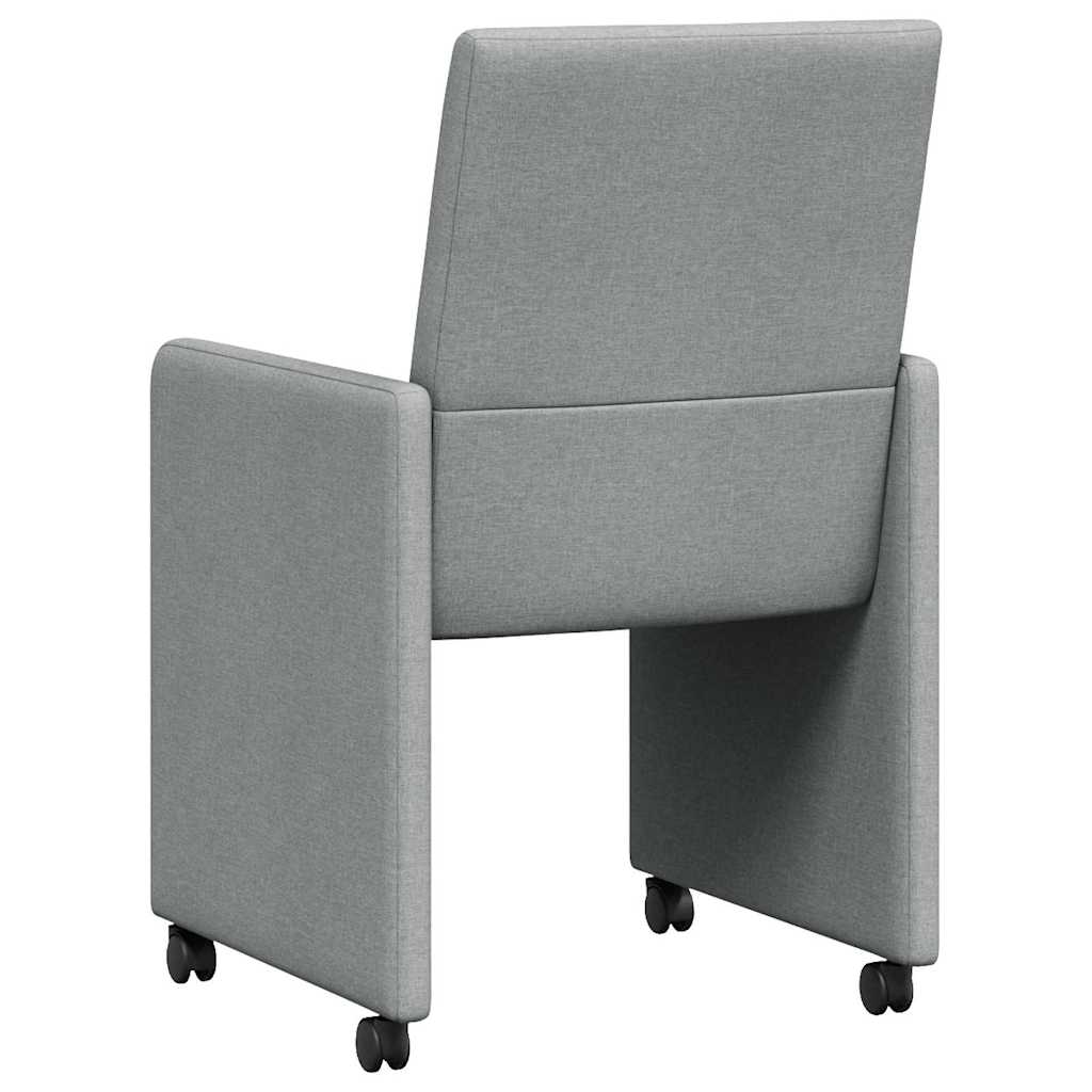 Eetkamerstoelen met Wieltjes 2 pcs Lichtgrijs 57 x 66 x 94 cm is nu te koop bij PeponiXL, paradijselijk wonen!