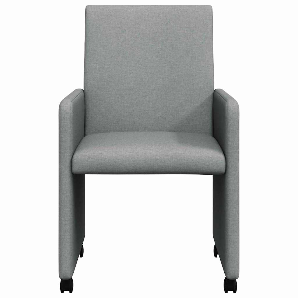 Eetkamerstoelen met Wieltjes 2 pcs Lichtgrijs 57 x 66 x 94 cm is nu te koop bij PeponiXL, paradijselijk wonen!