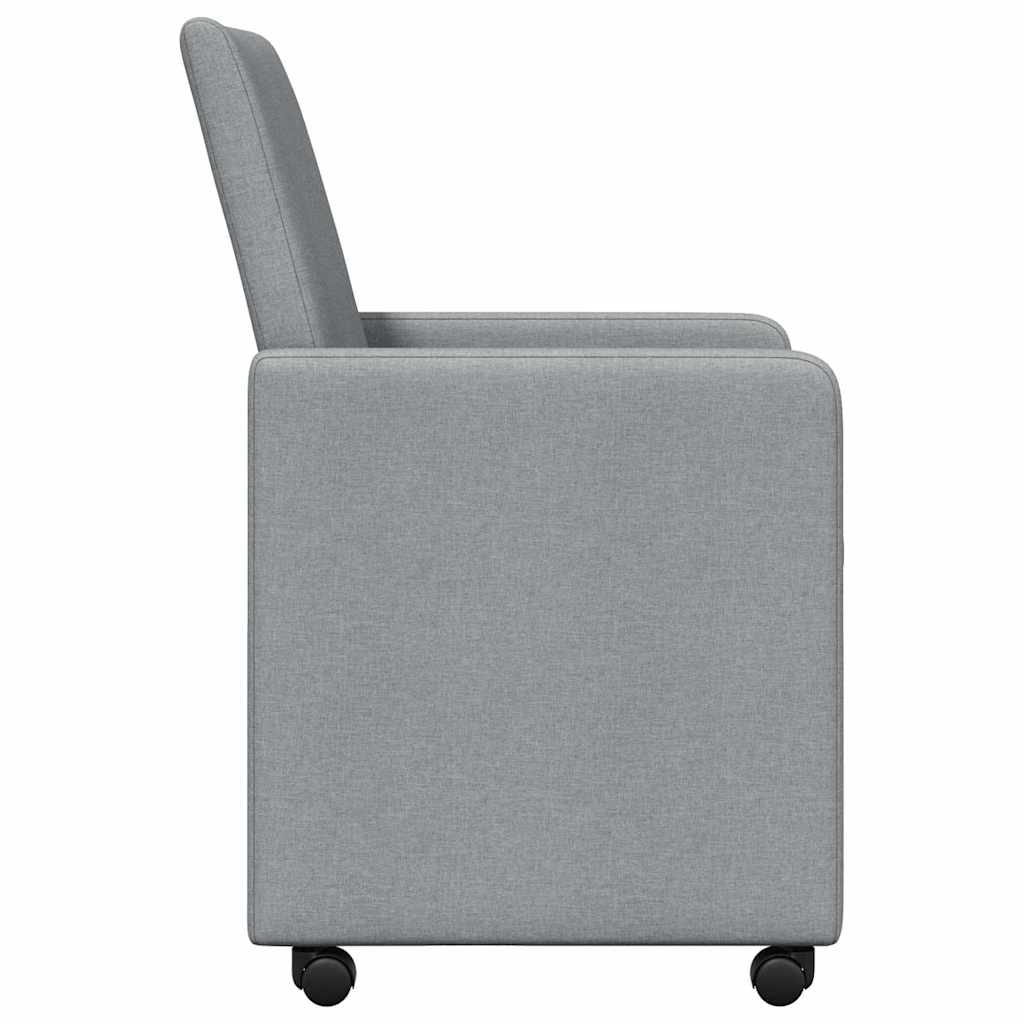Eetkamerstoelen met Wieltjes 2 pcs Lichtgrijs 57 x 66 x 94 cm is nu te koop bij PeponiXL, paradijselijk wonen!