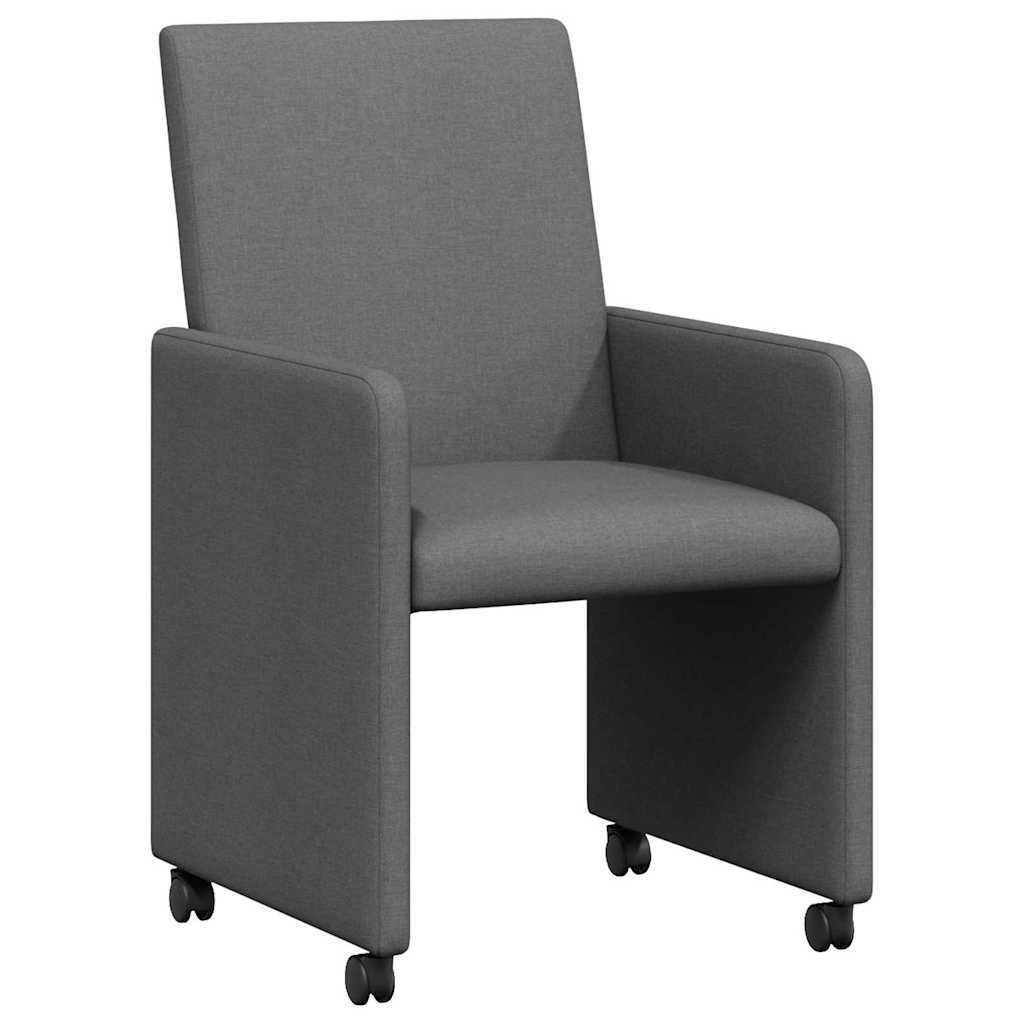 Eetkamerstoelen met Wieltjes 2 pcs Donkergrijs 57 x 66 x 94 cm is nu te koop bij PeponiXL, paradijselijk wonen!