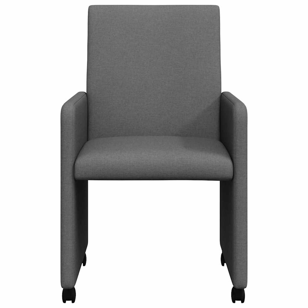 Eetkamerstoelen met Wieltjes 2 pcs Donkergrijs 57 x 66 x 94 cm is nu te koop bij PeponiXL, paradijselijk wonen!