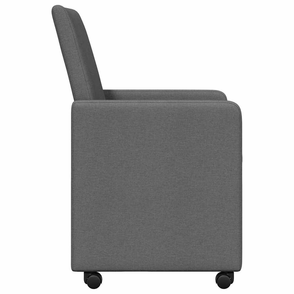 Eetkamerstoelen met Wieltjes 2 pcs Donkergrijs 57 x 66 x 94 cm is nu te koop bij PeponiXL, paradijselijk wonen!