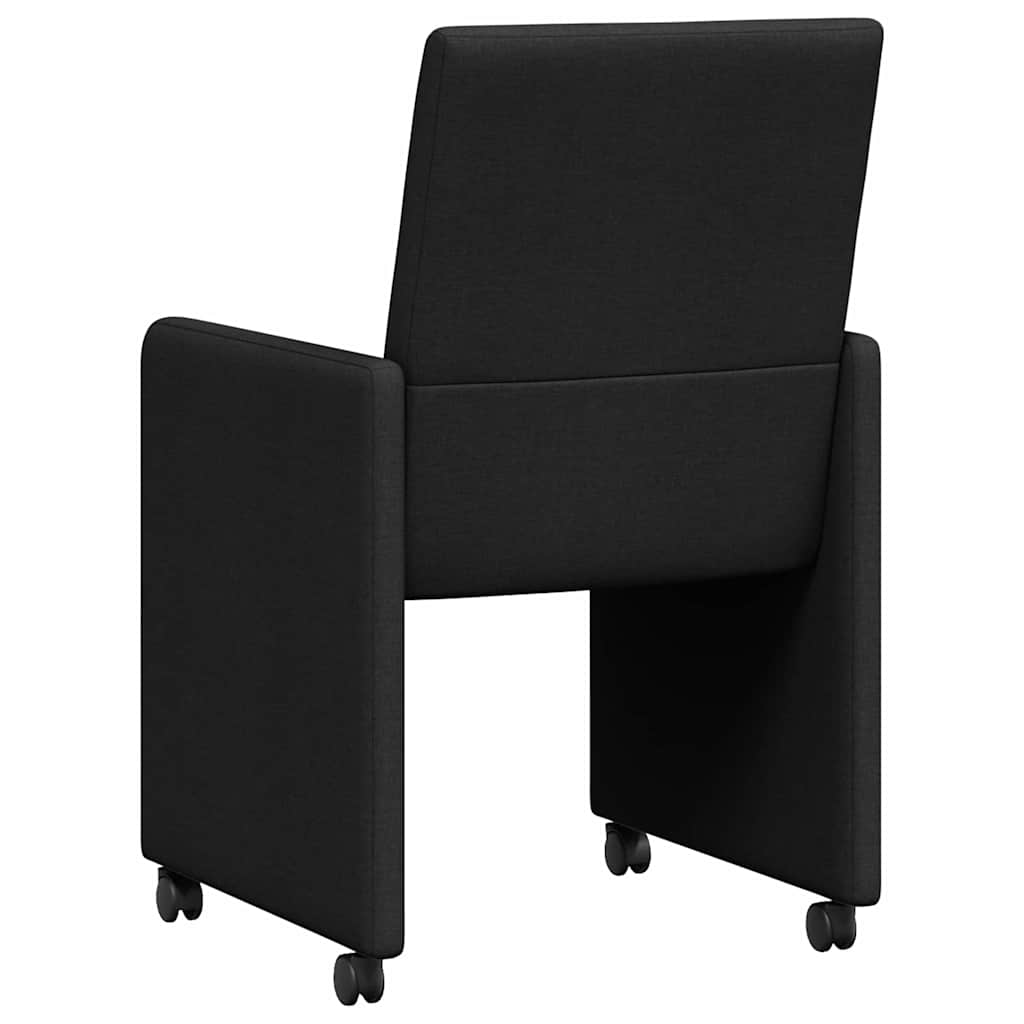 Eetkamerstoelen met Wieltjes 2 pcs Zwart 57 x 66 x 94 cm Stof is nu te koop bij PeponiXL, paradijselijk wonen!