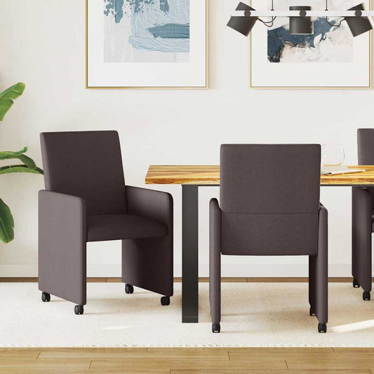 Eetkamerstoelen met Wieltjes 2 pcs Donkerbruin 57 x 66 x 94 cm is nu te koop bij PeponiXL, paradijselijk wonen!