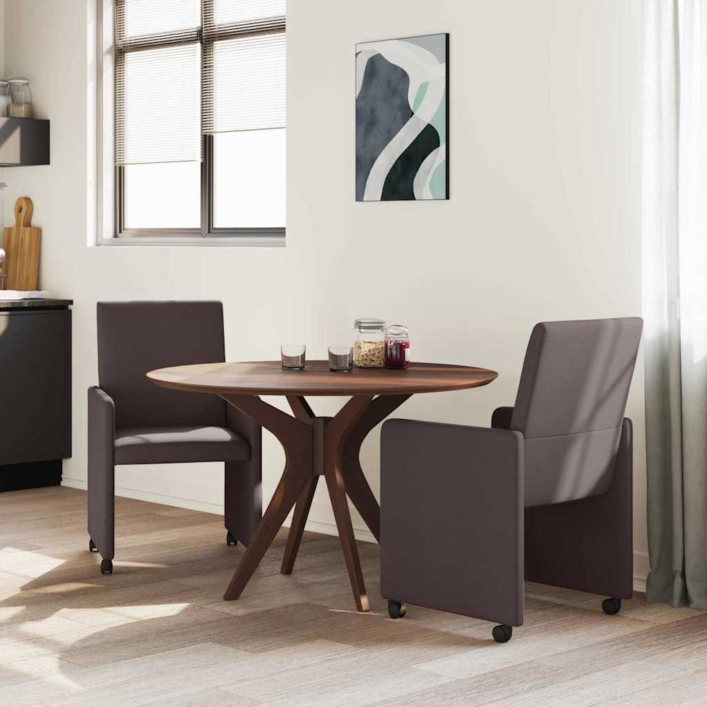 Eetkamerstoelen met Wieltjes 2 pcs Donkerbruin 57 x 66 x 94 cm is nu te koop bij PeponiXL, paradijselijk wonen!