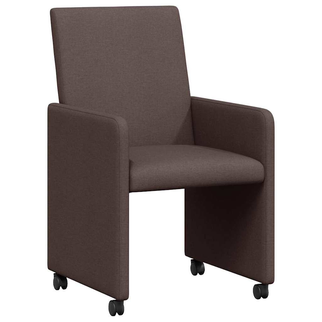Eetkamerstoelen met Wieltjes 2 pcs Donkerbruin 57 x 66 x 94 cm is nu te koop bij PeponiXL, paradijselijk wonen!