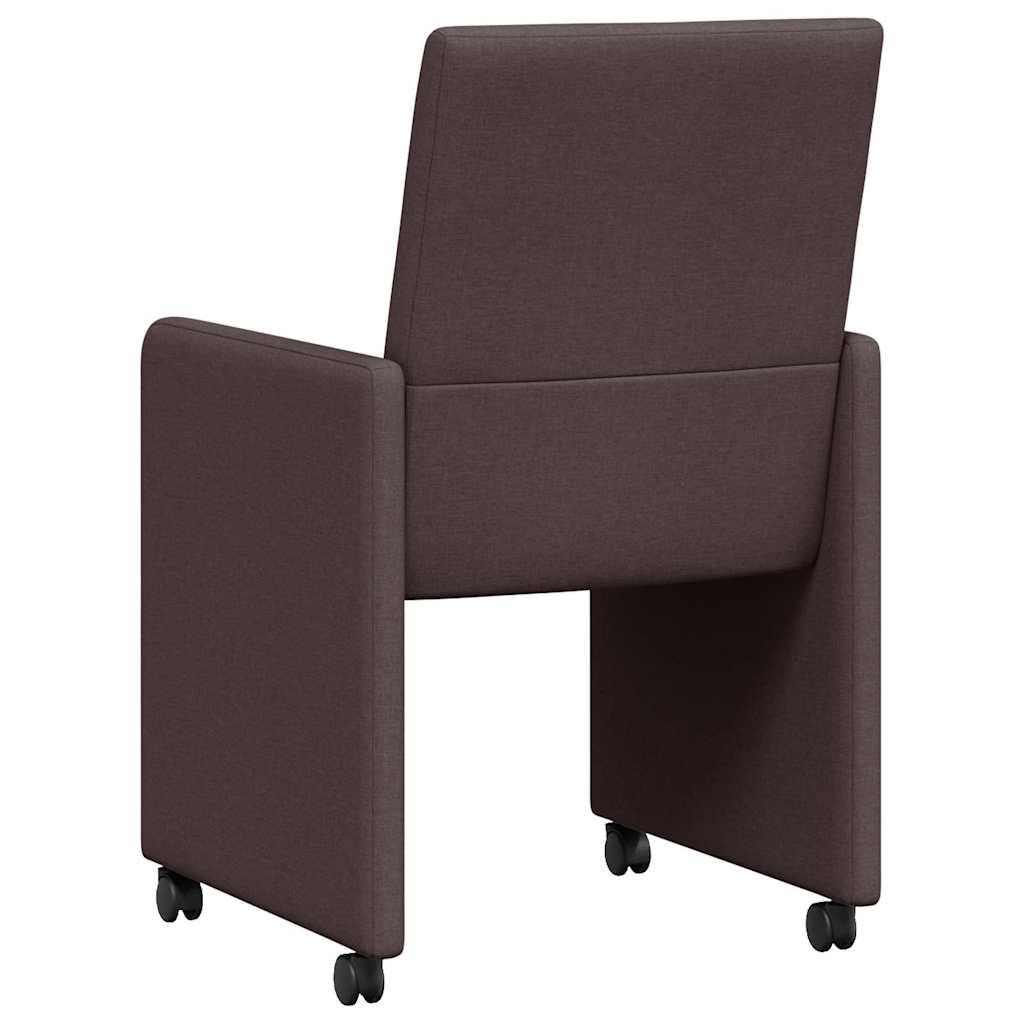 Eetkamerstoelen met Wieltjes 2 pcs Donkerbruin 57 x 66 x 94 cm is nu te koop bij PeponiXL, paradijselijk wonen!