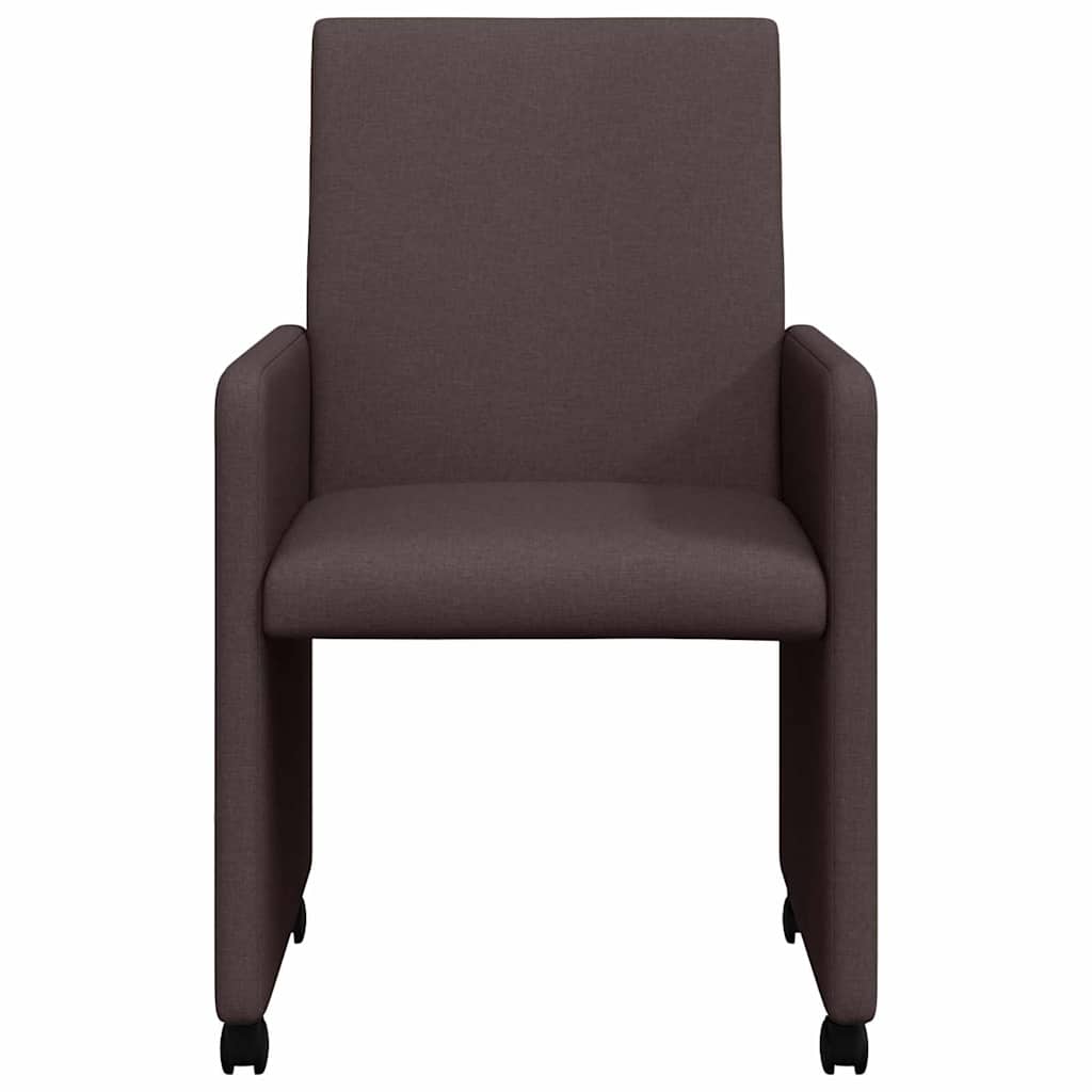 Eetkamerstoelen met Wieltjes 2 pcs Donkerbruin 57 x 66 x 94 cm is nu te koop bij PeponiXL, paradijselijk wonen!
