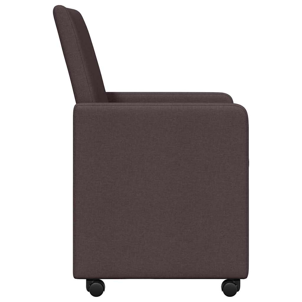 Eetkamerstoelen met Wieltjes 2 pcs Donkerbruin 57 x 66 x 94 cm is nu te koop bij PeponiXL, paradijselijk wonen!