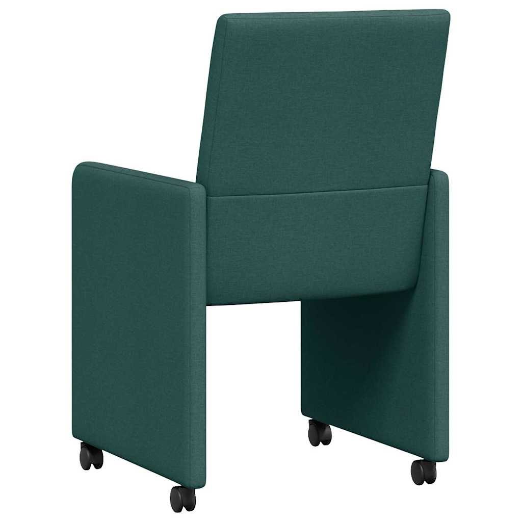 Eetkamerstoelen met Wieltjes 2 pcs Donkergroen 57 x 66 x 94 cm is nu te koop bij PeponiXL, paradijselijk wonen!
