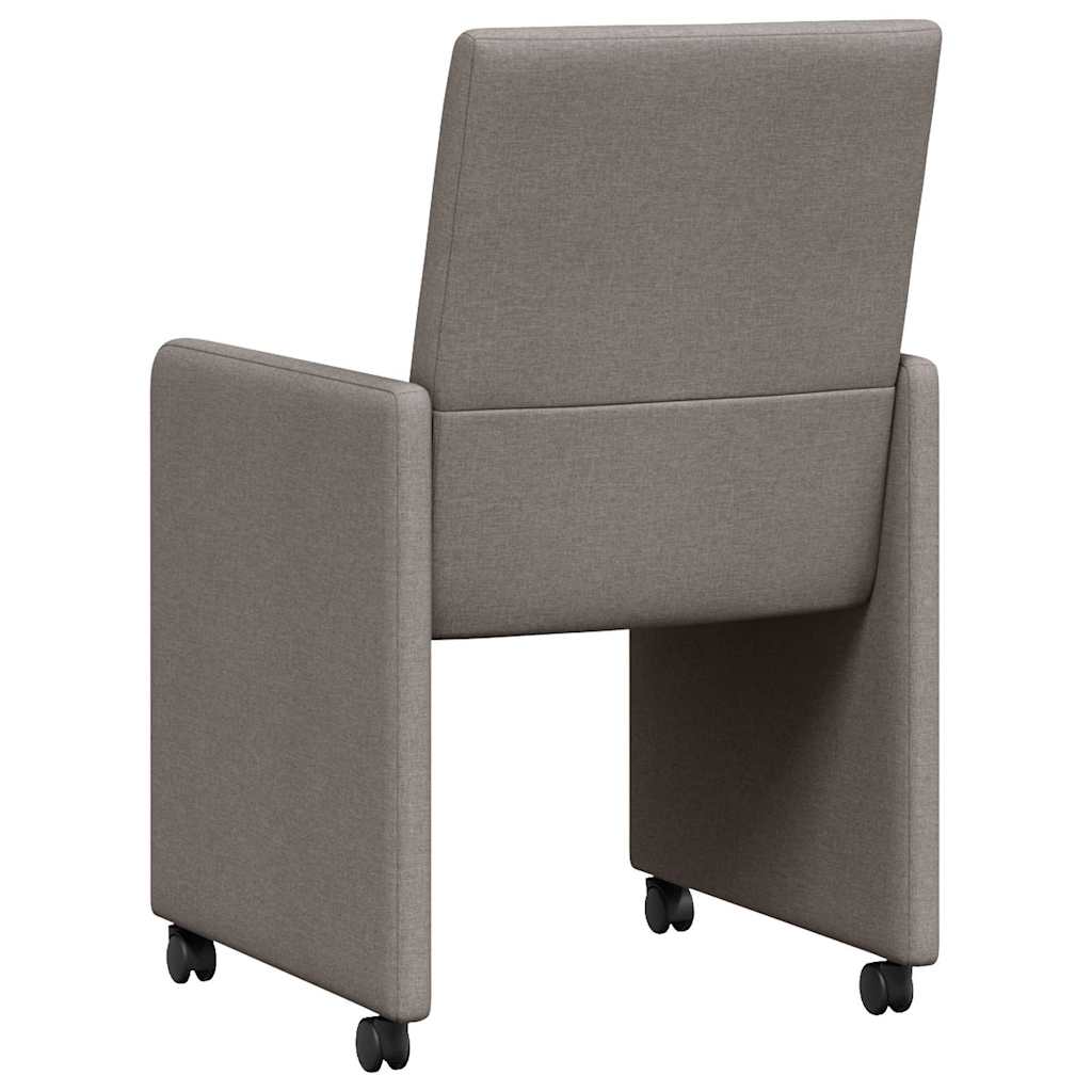 Eetkamerstoelen met Wieltjes 2 pcs Taupe 57 x 66 x 94 cm Stof is nu te koop bij PeponiXL, paradijselijk wonen!