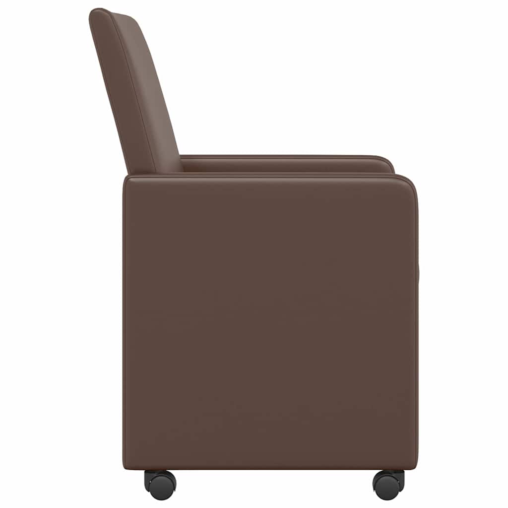 Eetkamerstoelen met Wieltjes 2 pcs Bruin 57 x 66 x 94 cm is nu te koop bij PeponiXL, paradijselijk wonen!