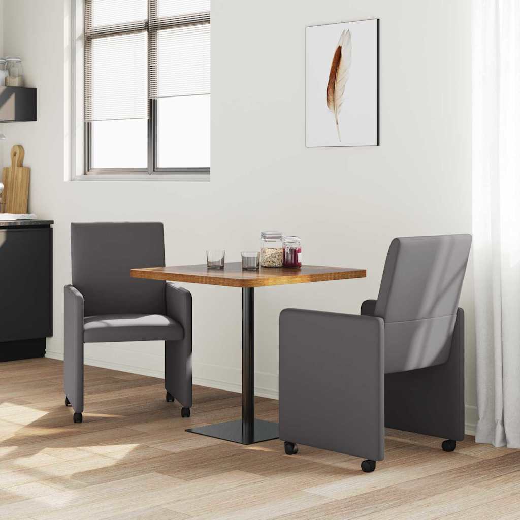 Eetkamerstoelen met Wieltjes 2 pcs Grijs 57 x 66 x 94 cm is nu te koop bij PeponiXL, paradijselijk wonen!