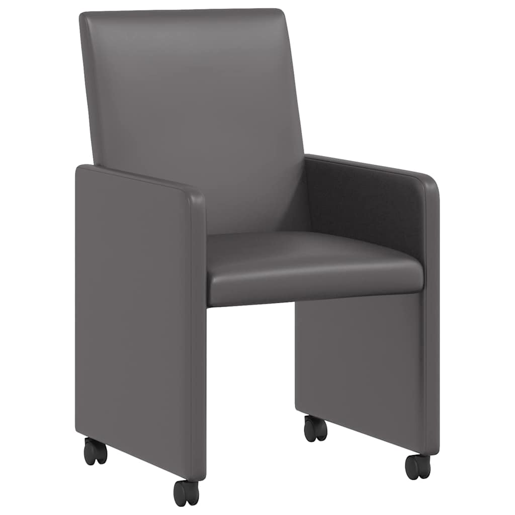 Eetkamerstoelen met Wieltjes 2 pcs Grijs 57 x 66 x 94 cm is nu te koop bij PeponiXL, paradijselijk wonen!