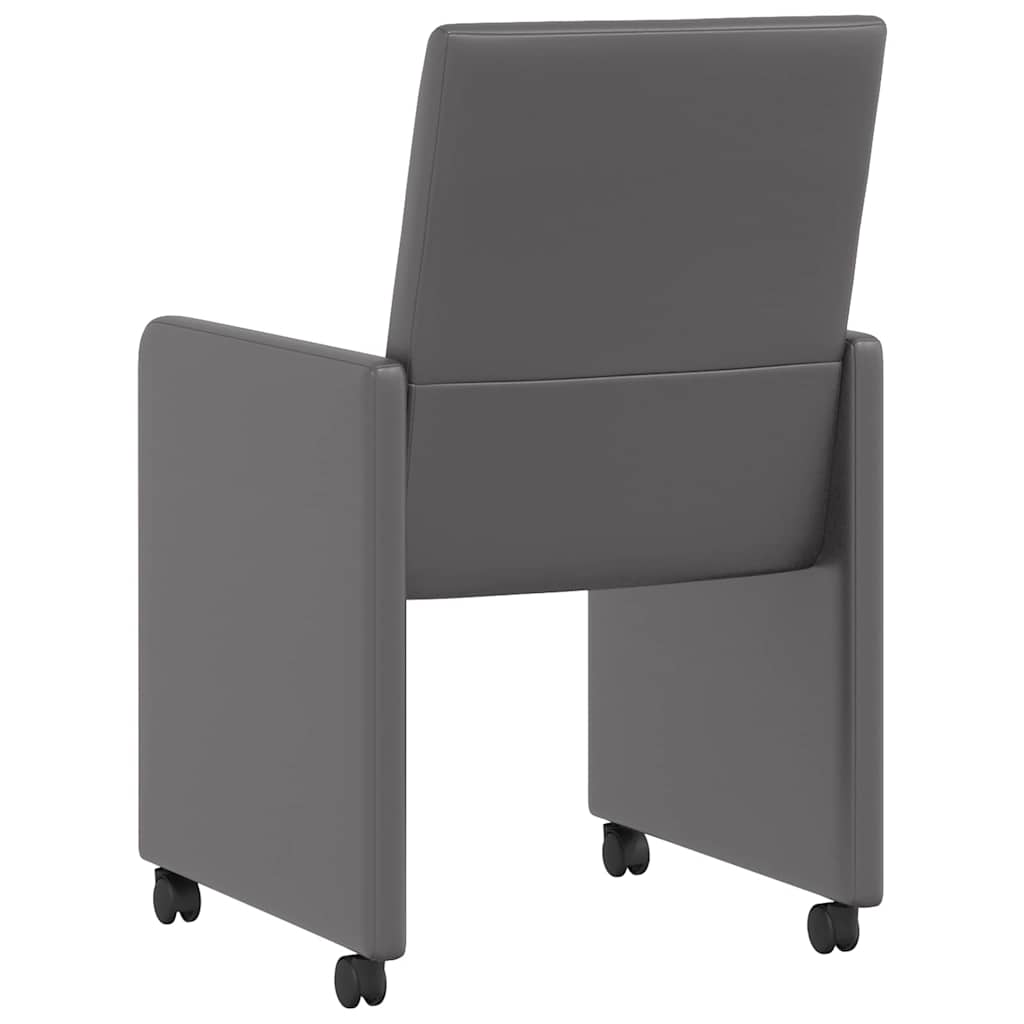 Eetkamerstoelen met Wieltjes 2 pcs Grijs 57 x 66 x 94 cm is nu te koop bij PeponiXL, paradijselijk wonen!