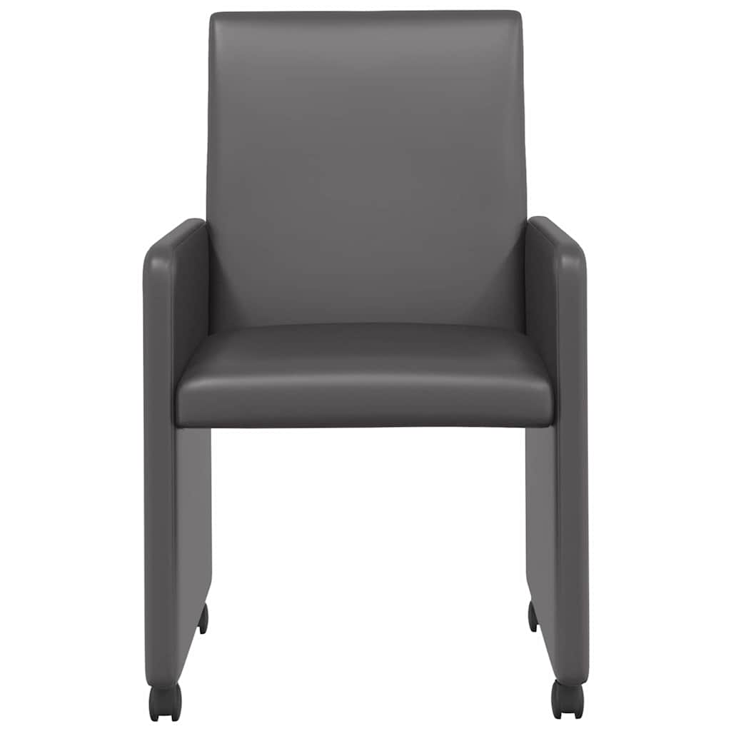 Eetkamerstoelen met Wieltjes 2 pcs Grijs 57 x 66 x 94 cm is nu te koop bij PeponiXL, paradijselijk wonen!