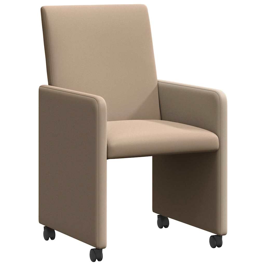 Eetkamerstoelen met Wieltjes 2 pcs Cappuccino 57 x 66 x 94 cm is nu te koop bij PeponiXL, paradijselijk wonen!