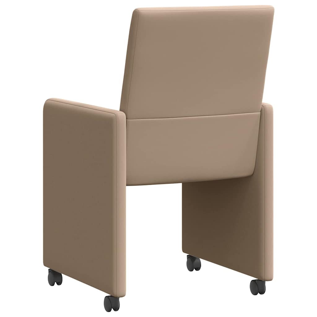 Eetkamerstoelen met Wieltjes 2 pcs Cappuccino 57 x 66 x 94 cm is nu te koop bij PeponiXL, paradijselijk wonen!