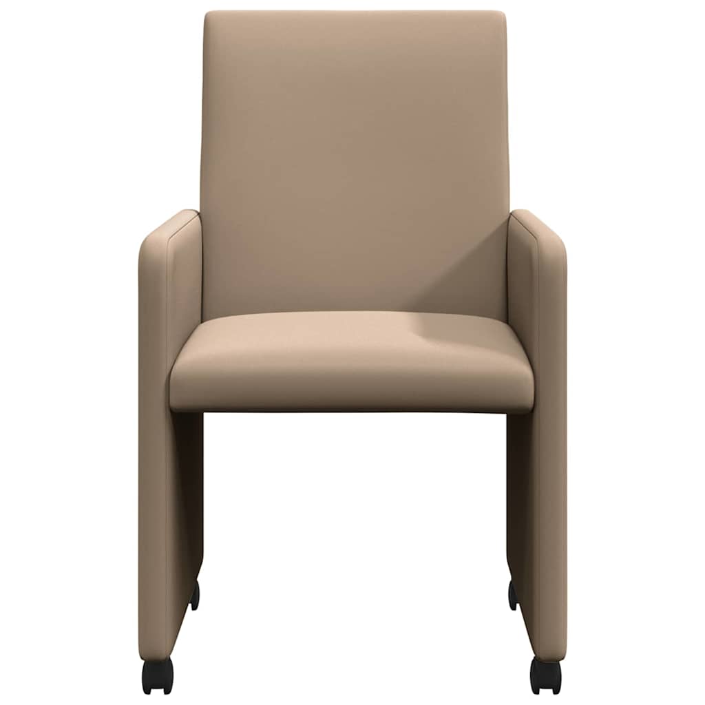 Eetkamerstoelen met Wieltjes 2 pcs Cappuccino 57 x 66 x 94 cm is nu te koop bij PeponiXL, paradijselijk wonen!