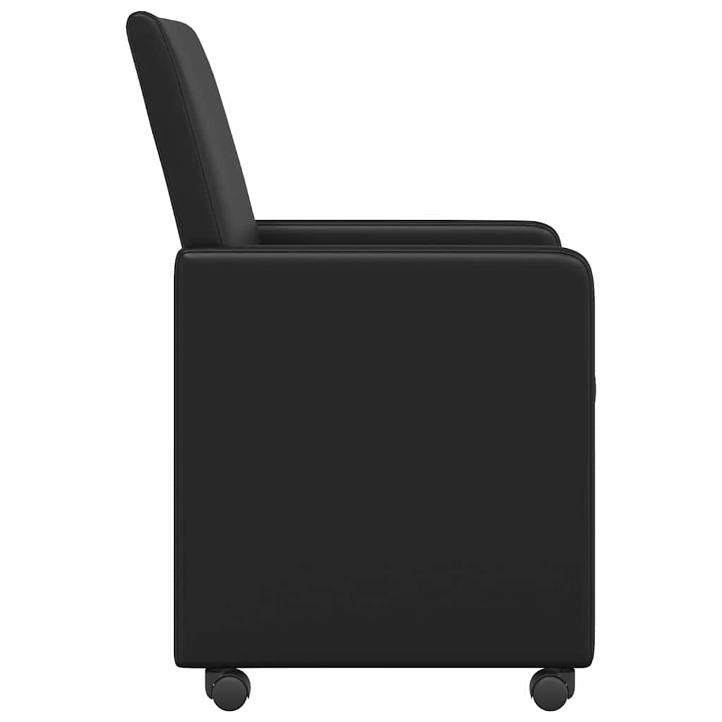 Eetkamerstoelen met Wieltjes 2 pcs Zwart 57 x 66 x 94 cm is nu te koop bij PeponiXL, paradijselijk wonen!