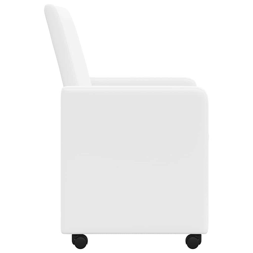 Eetkamerstoelen met Wieltjes 2 pcs Wit 57 x 66 x 94 cm is nu te koop bij PeponiXL, paradijselijk wonen!